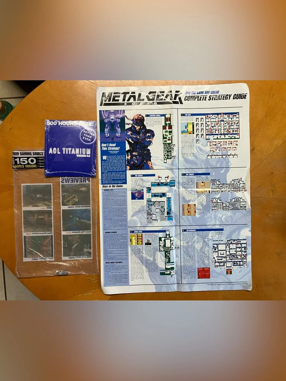 Vintage 2000 EGM Metal Gear Solid GBC Strategy Poster Polybag AOL Lot